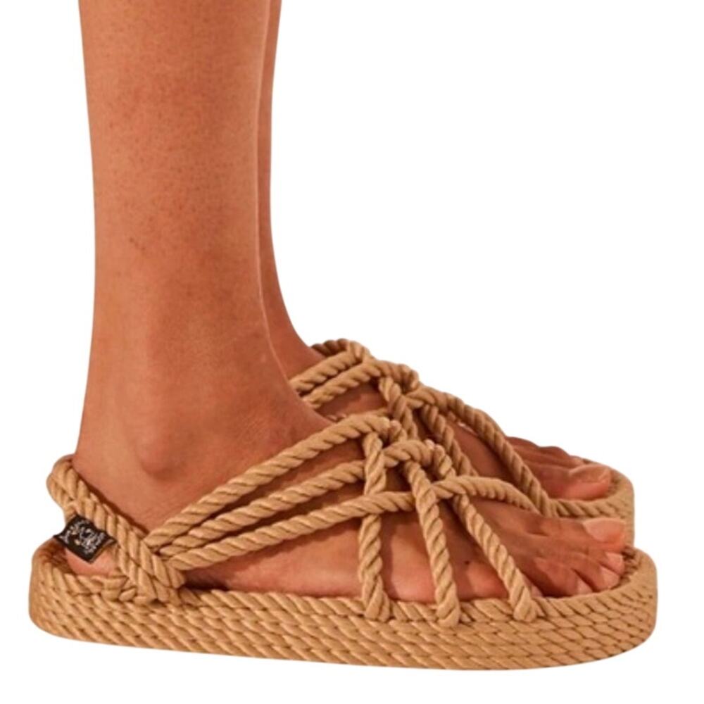 Nomadic State of Mind JC Camel Strappy Rope Sandal Women's 9 Boho Bohemian Gorp